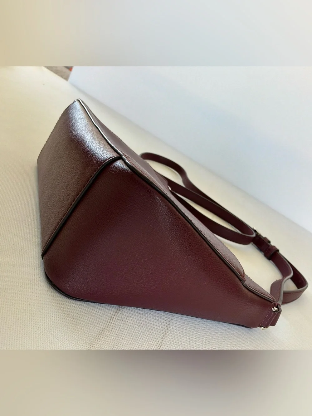 Kate Spade Adel Medium Top Zip Crossbody Bag Cherrywood Burgundy Leather